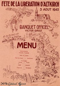 Menu from the General Hospital 21 archival collection, 1945