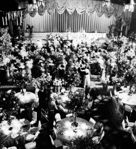 The Khorassan Room at the Chase-Park Plaza Hotel decorated for the 1982 Clover Ball