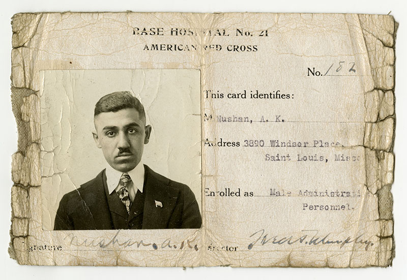 Nushan’s American Red Cross ID card, May 1917