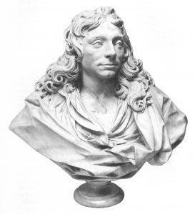 Fig. 2: Christopher Wren sculpture by Edward Pierce, 1773, Willis & Feindel, 1965 plate 7